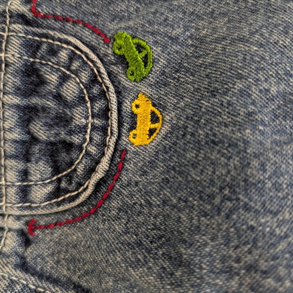 Vintage Cherokee Baby Car Embroidered Denim Overalls - Picture 4 of 5